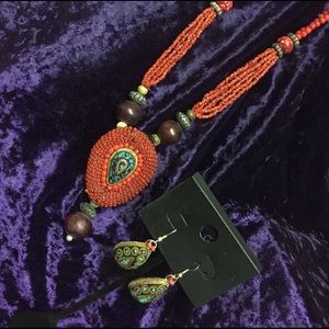 Aztec Beaded Necklace Set