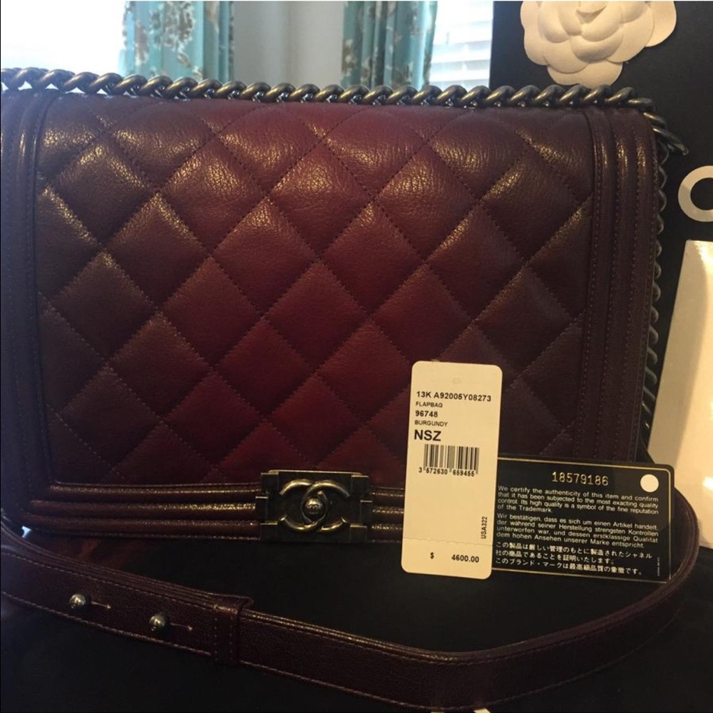Chanel burgundy cross body bag