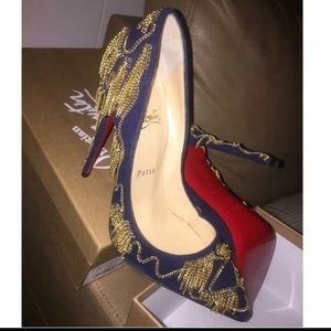 Christian louboutin dolly party in navy 7.5 (38)