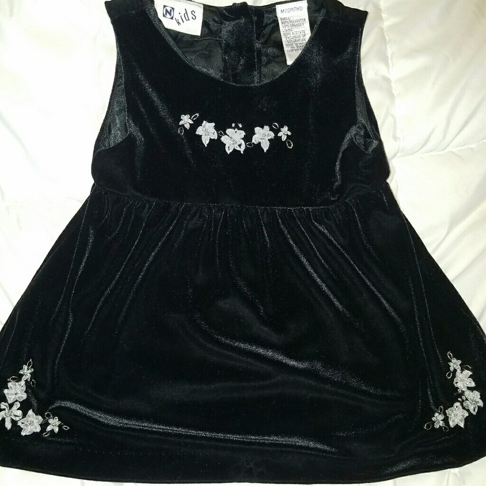 Black velvet dress