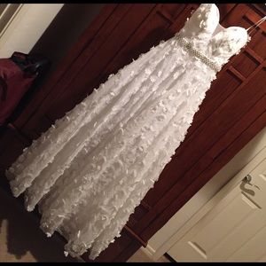 White Floral Formal Ball Gown