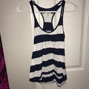 Navy blue and white tank