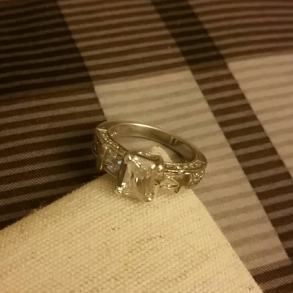 Silver engagement ring