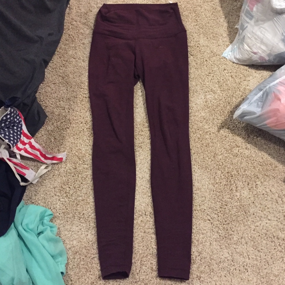 long lululemon leggings burgundy/ dark maroon