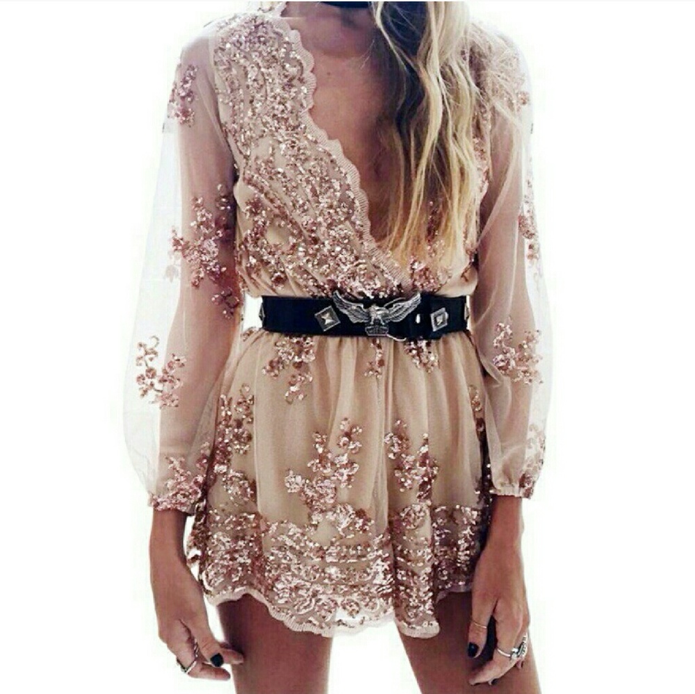 Sequin golden romper