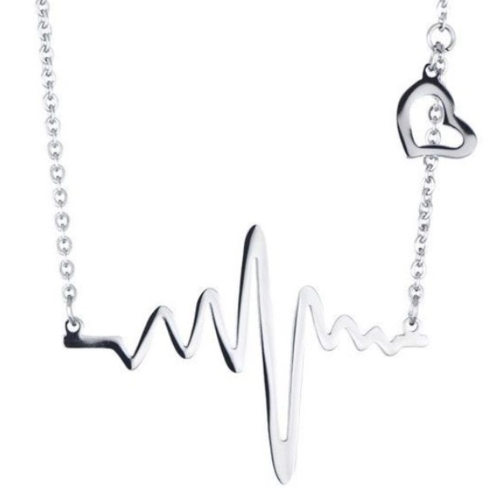 💍🔥HOT ITEM🔥 Silver Heartbeat necklace💍 - Picture 2 of 4