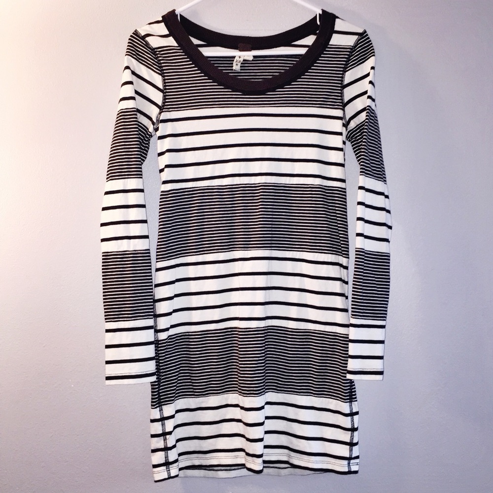 Free People Long Sleeve Striped Dress