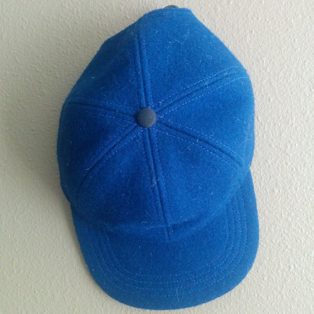 blue wool and suede American Apparel cap