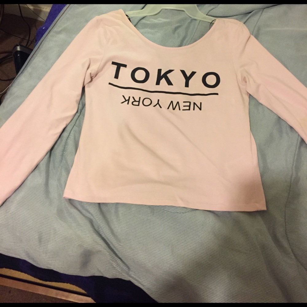 SALE 💕 LONG SLEEVE PINK CROP