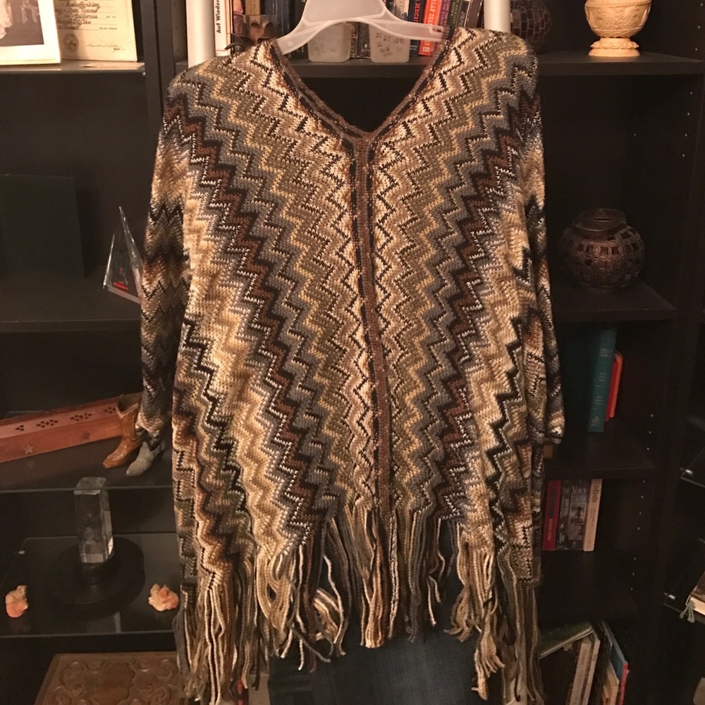 Knit poncho