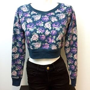 Floral Cropped Crewneck