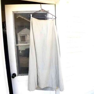 Vintage 90s gray silk A-line maxi skirt w/bustle