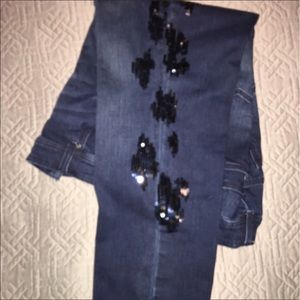 Sequin embellished jeans from Chico's. Size 1