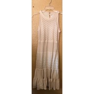 London Times crocheted cream dress size small