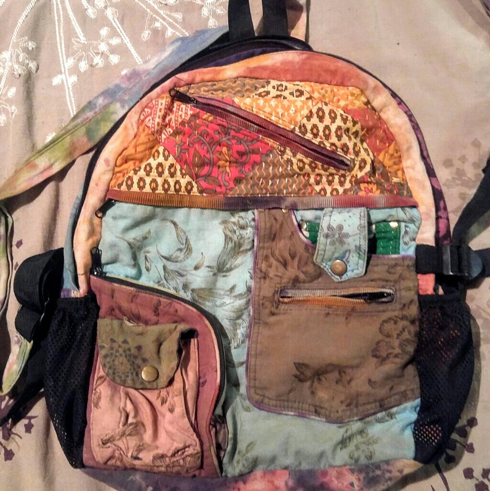 patchwork backpack lots of pockets!