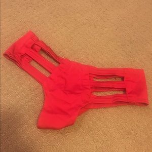 LBD red cut out rave bottoms