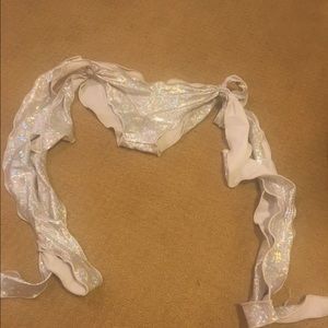 Cheeky Silver holographic side tie rave bottoms