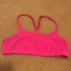 Bright pink VS yoga bralette