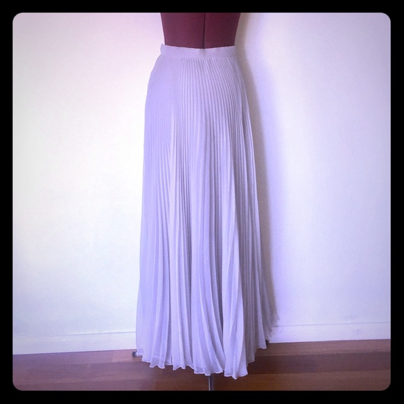Vintage Dresses & Skirts - Vintage 60s Gray Chiffon Pleated Skirt S M 6 8