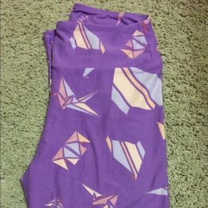 NWT LuLaRoe OS Leggings - Origami Purple Birds