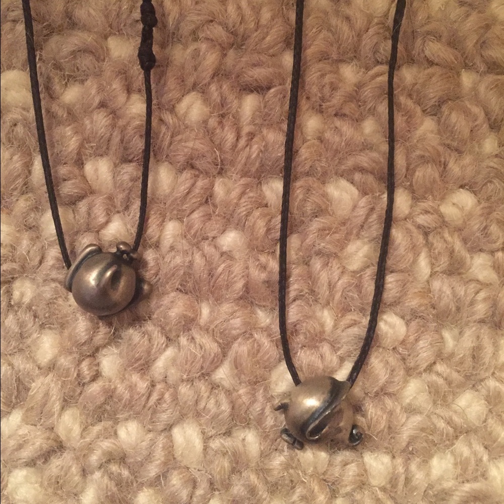 Apriati Elephant "front & back" silver necklaces