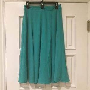Teal midi skirt
