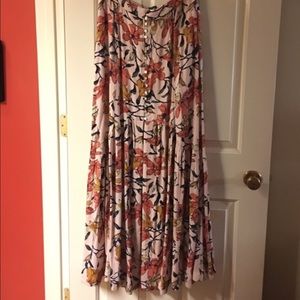 Free People maxi skirt. *one button is missing*