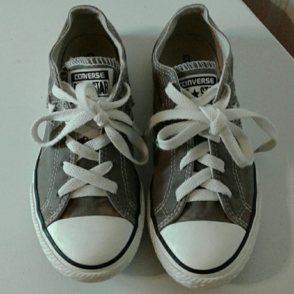 Kids gray and white converse all star sneakers