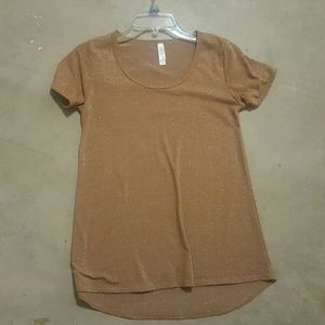 Lularoe sparkly gold classic t