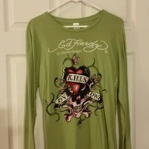 **100% AUTHENTIC ED HARDY L/S TSHIRT