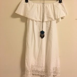 Off the shoulder white dress NWOT