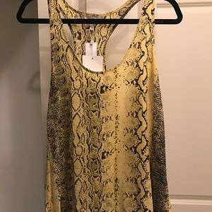 Joie Racerback Tank in Yellow Snakeskin Print
