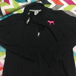 Love pink quarter zip sweatshirt