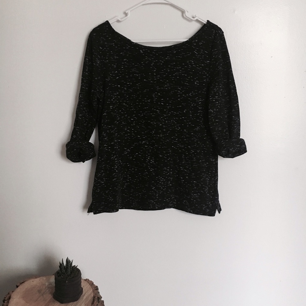 Heathered boat neck Top