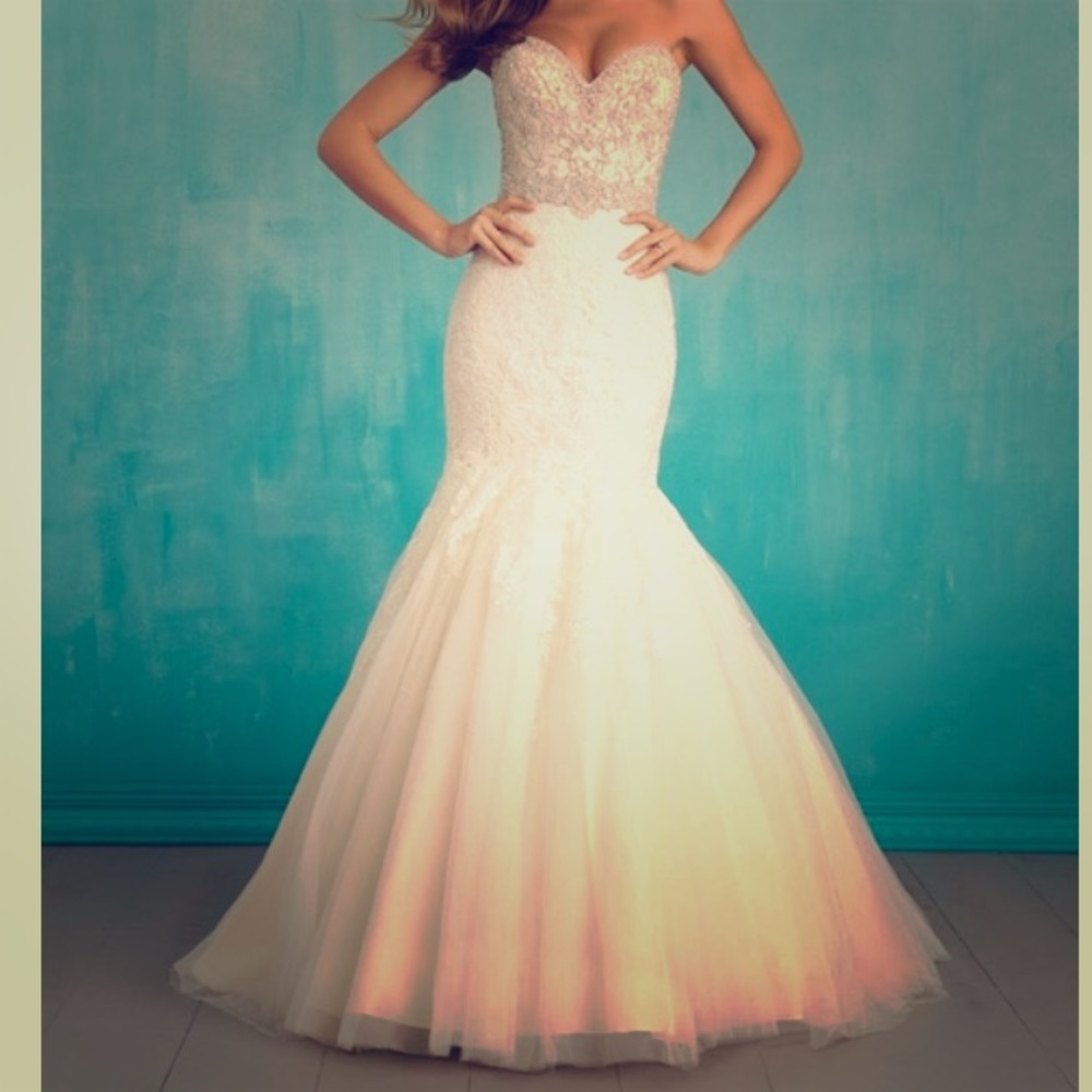 Allure Bridal Mermaid Lace Rhinestone WeddingDress