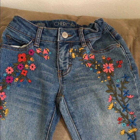 girls embroidered jeans
