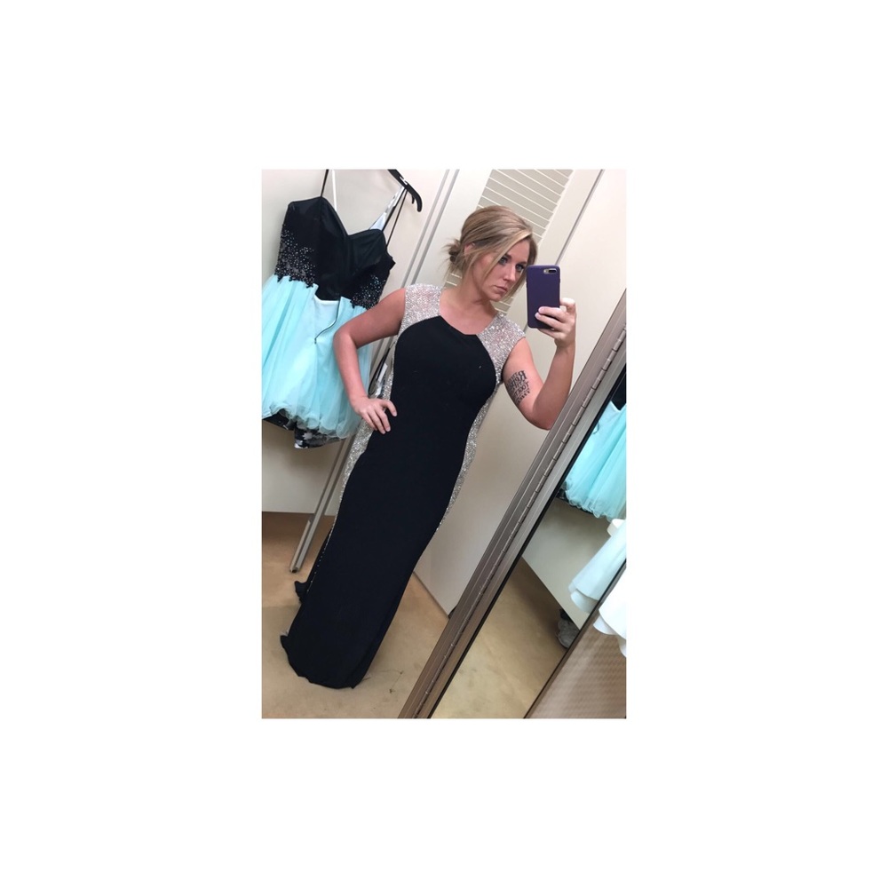 Xscape Rhinestone Illusion Gown NWT