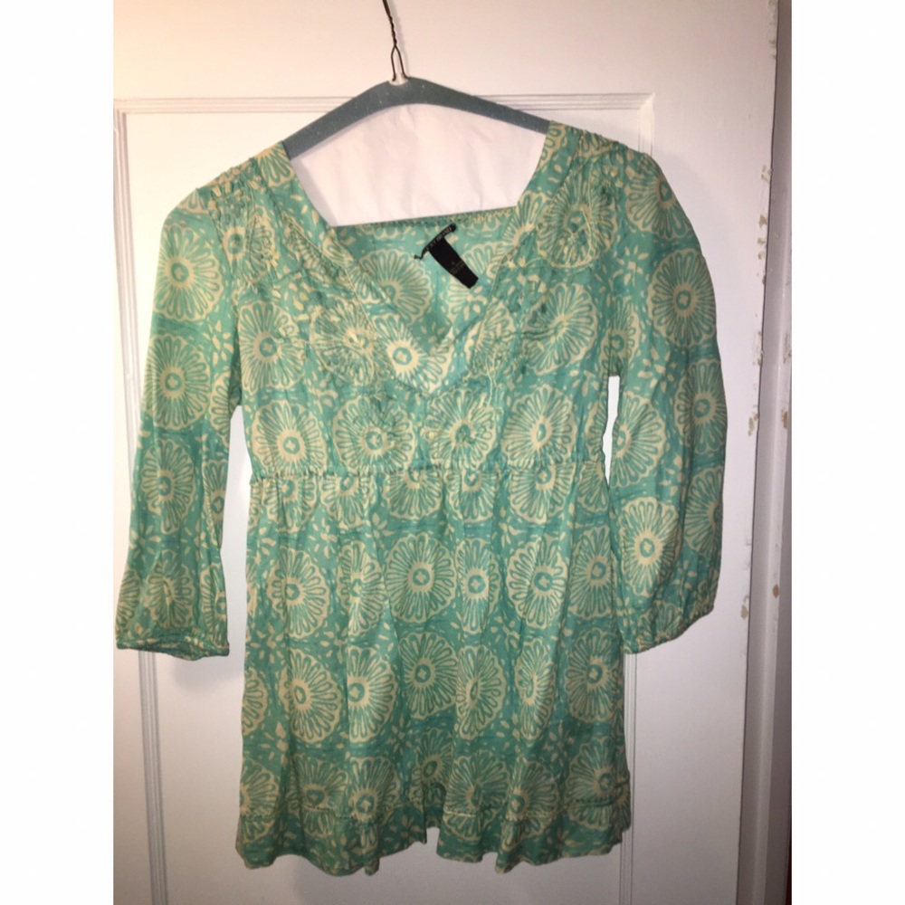 Turquoise and cream top from Lucky Brand!
