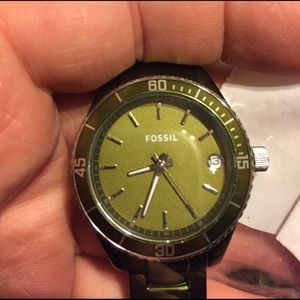 Green Fossil Discontinued Watch , wore 1 x