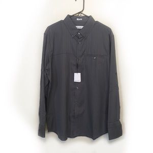NWT Calvin Klein Men's Dress Shirt - Grey Stripes