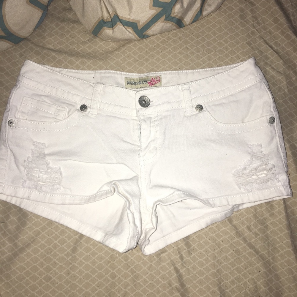 White jean shorts