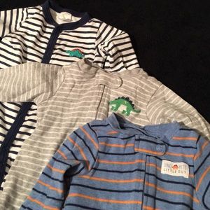 Baby Dinosaur Bundle (3 Longsleeve Sleeper Onsies)