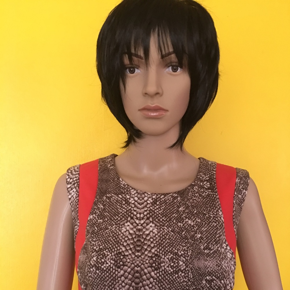 Alfani orange/Brown snakeskin print dress.
