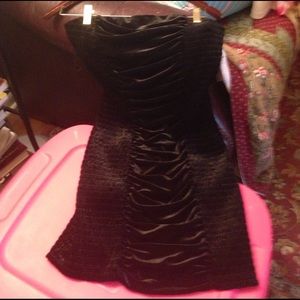 Badgley Mischka Black Velvet Mini Dress