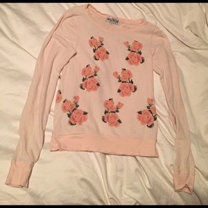 Authentic Wildfox Pink Rose Sweater/Sweatshirt