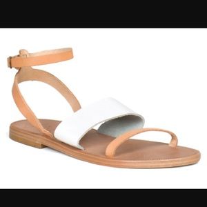 Joie tan and white strappy sandals