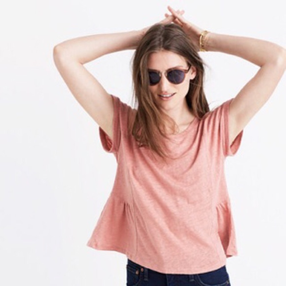 Madewell linen cropped peplum