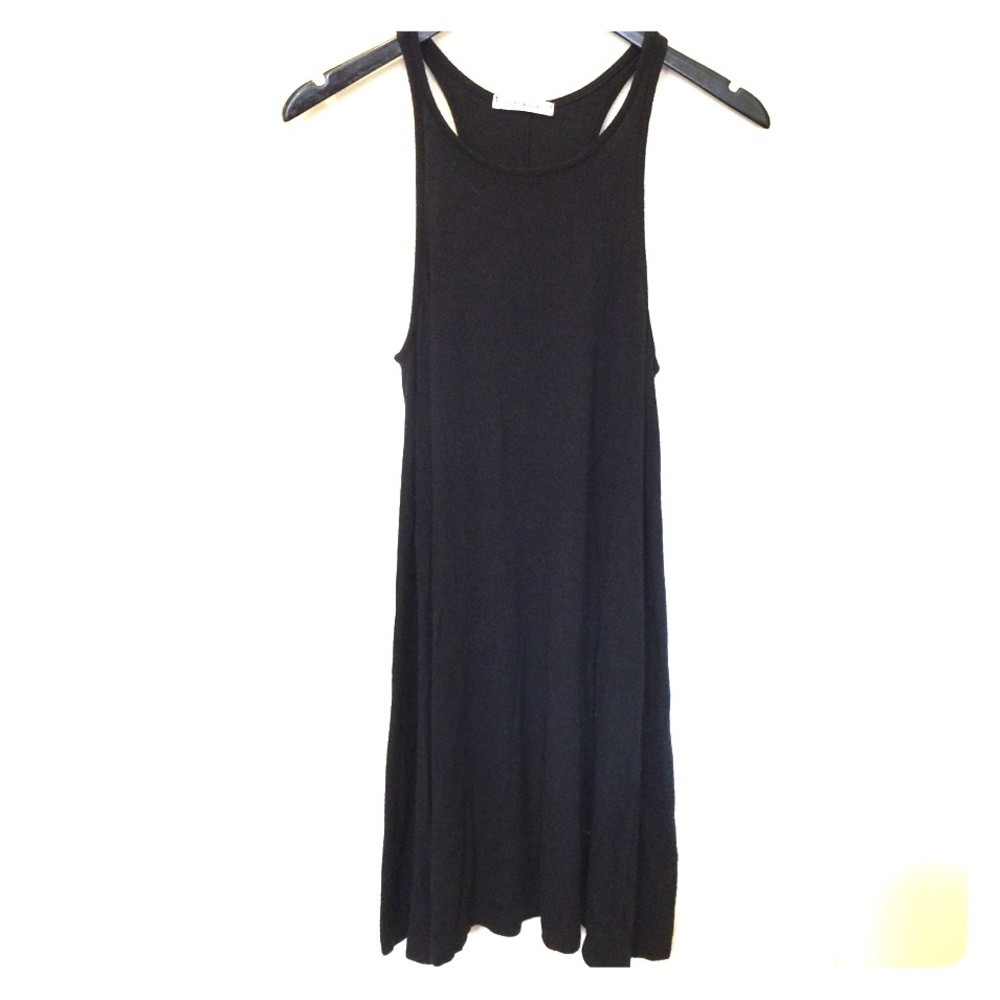 Rib knit, racer back dress.