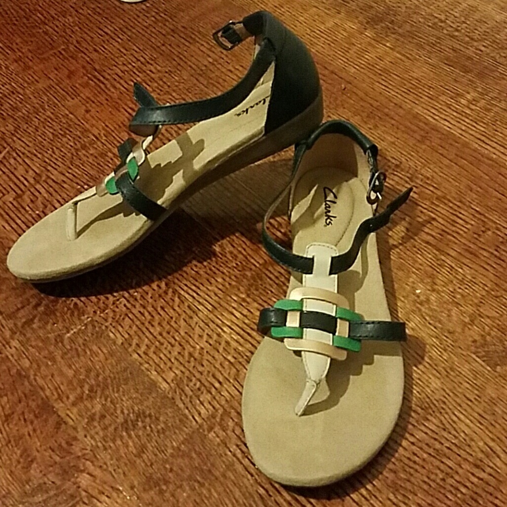 Clarks t-strap sandals