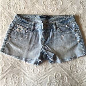 Aeropostale - Embroidered / Distressed Jean Shorts